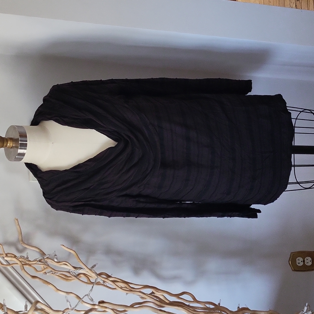 CHALET Crinkle Ripple Long Sleeve Cowl Neck Tunic SZ L